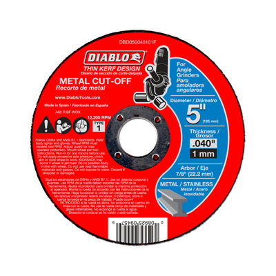 Diablo, Diablo 5 in. D X 7/8 in. Disque à tronçonner en oxyde d'aluminium 1 pk