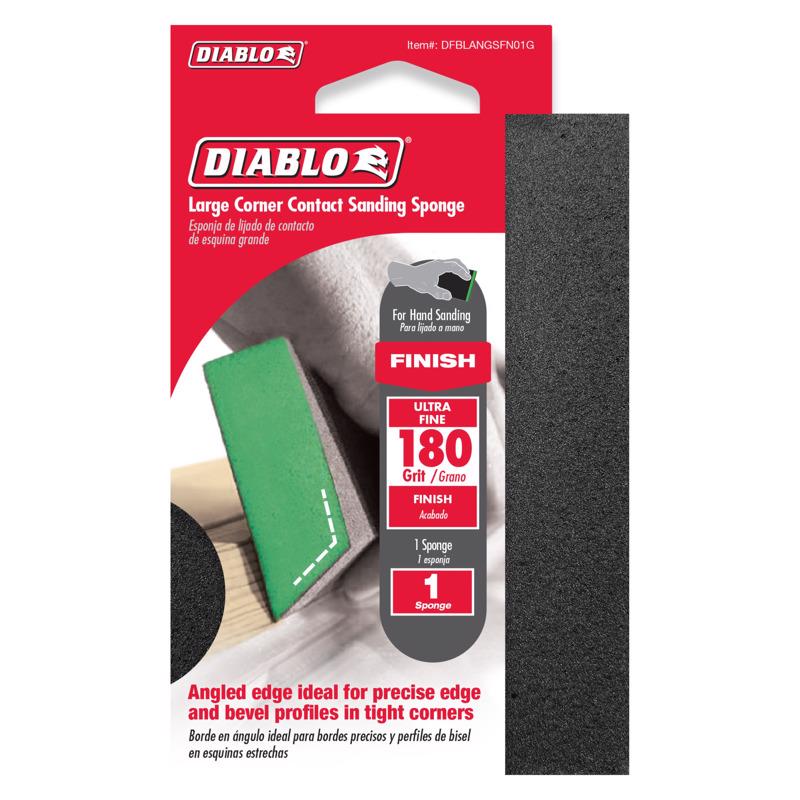 FREUD AMERICA INC, Diablo 5 in. L X 3 in. W X 1 in. 180 Grit Ultra Fine Angled Sanding Sponge