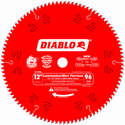 Diablo, Diablo D1296L 12 96 Tpi Laminate & Melamine, Slide Miter & Chop Saw Blade