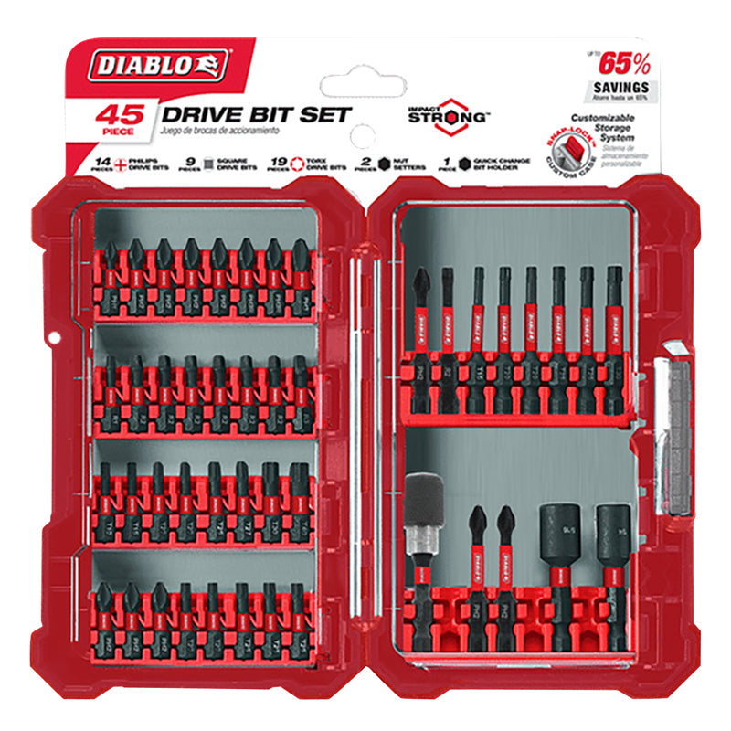 FREUD AMERICA INC, Diablo Driver Bit Set Black Oxide 45 pc