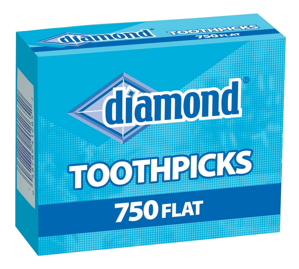 Diamant, Diamond 41265 cure-dents plats 750 pces (paquet de 48)