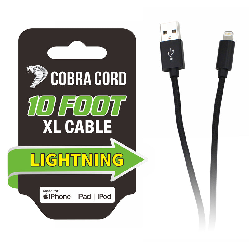 VISIONS DE DIAMANT INC, Diamond Visions Cobra Cord Lightening Apple Charging Cable 1 pk (Pack de 12)