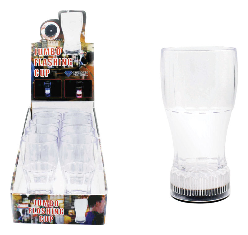 DIAMOND VISIONS INC, Diamond Visions - Verre à lumière clignotante en plastique transparent de 12 oz (paquet de 8)