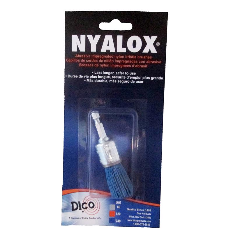 SOCIÉTÉ DES FRÈRES DIVINS, Dico NYALOX 3/4 po. Brosse à bouts ronds montée sur mandrin en nylon 4500 tr/min 1 pc