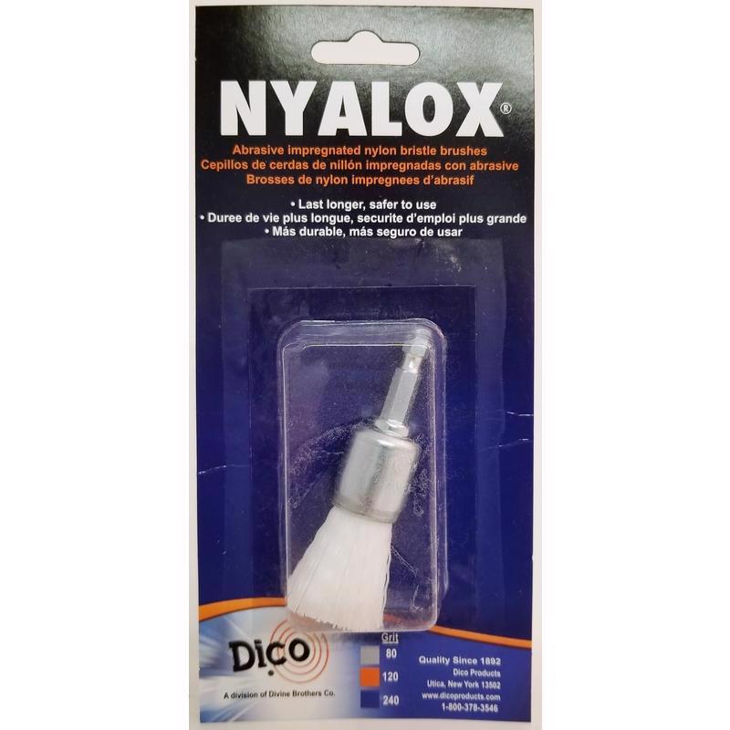 COMPAGNIE DES FRÈRES DIVINS, Dico Nyalox 3/4 in. Dia. x 1/4 in. x 1/4 in. Dia. Brosse montée sur mandrin en nylon ondulé 4500 tr/min