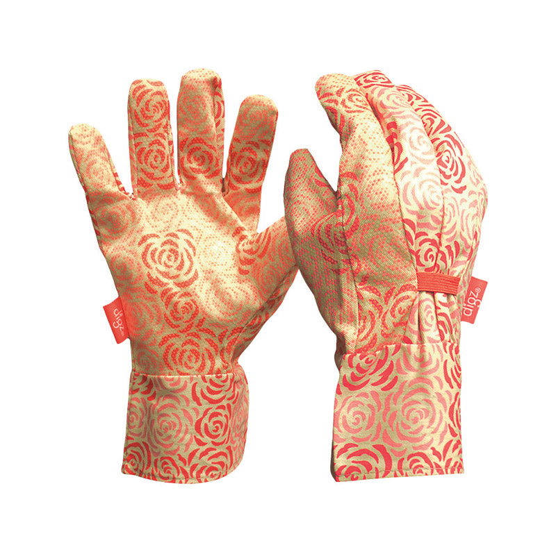 BIG TIME PRODUCTS LLC, Digz Gants de jardinage en toile à pois pour femmes, intérieur/extérieur, rouge/blanc M 1 paire