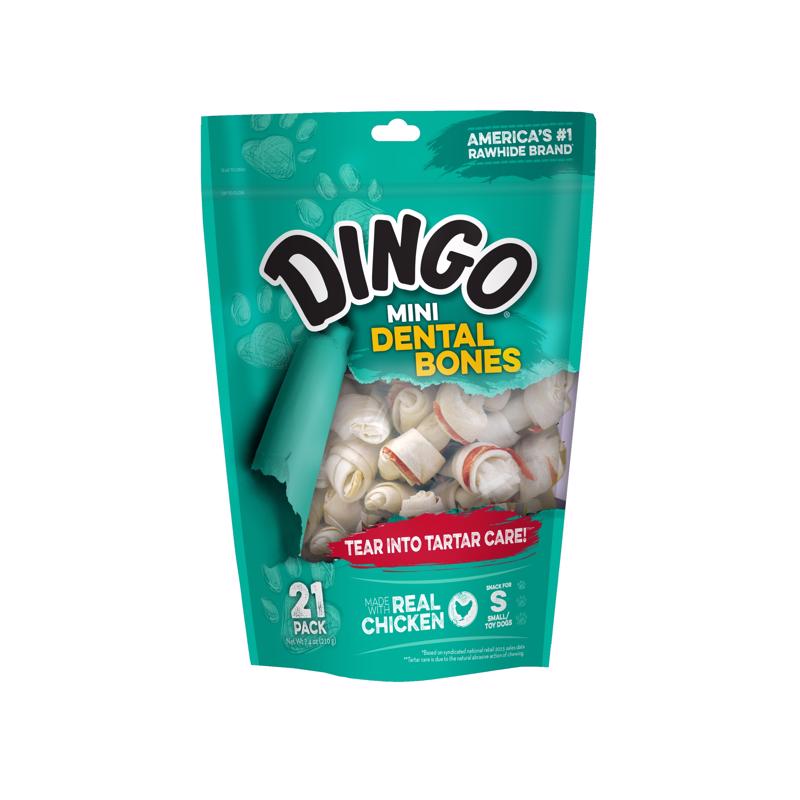 UNITED PET GROUP INC, Dingo Small Adult Mini Dental Bones Chicken 2.5 in. L 21 pk