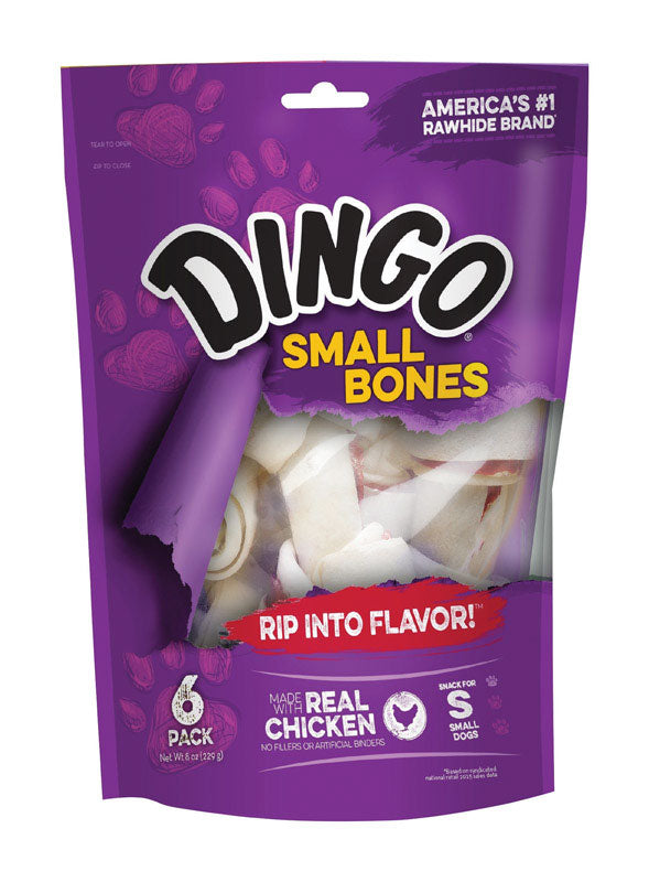 UNITED PET GROUP INC, Dingo Small Adult Rawhide Bone Chicken 4 in. L 6 pk