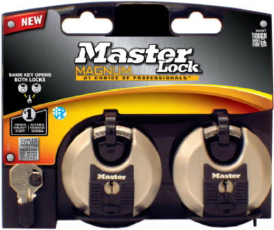 Master Lock Co, Disc Lock Cadenas à clé, 2-Pack, 2-3/4-In.