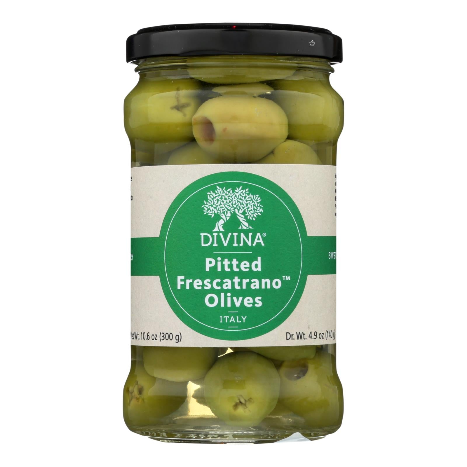 Divine, Divina - Olives dénoyautées Frescatrano - Caisse de 6 - 4.9 OZ (paquet de 6)