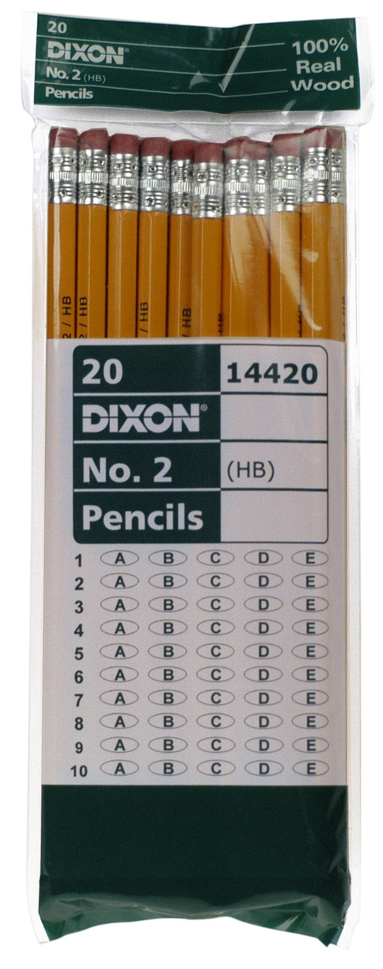 Dixon Ticonderoga, Dixon Ticonderoga 14420 #2 Crayon à mine de bois jaune 20 pièces