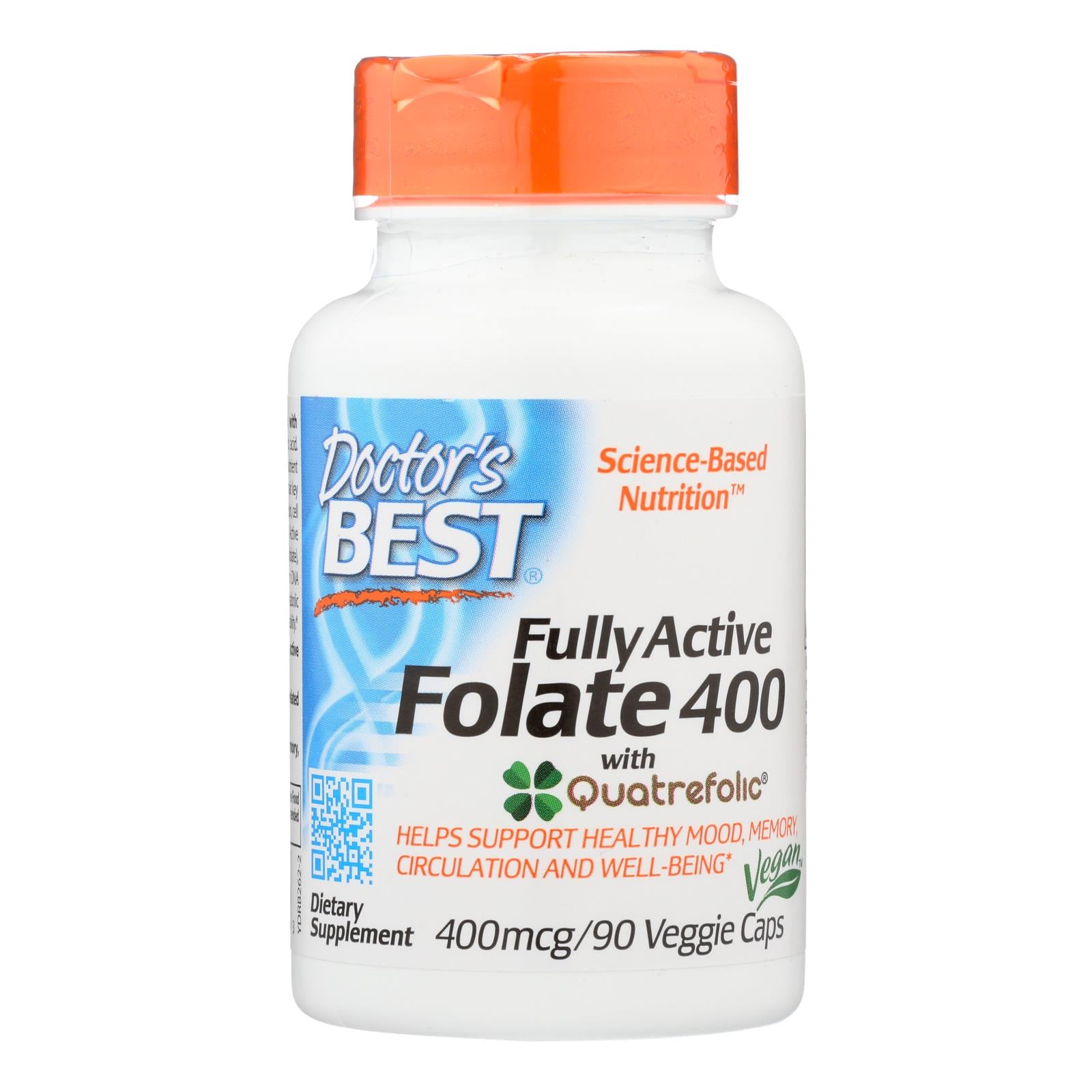 Doctor's Best, Doctor's Best - Folate Fully Actv Quadra - 1 de chaque - 90 VCAP