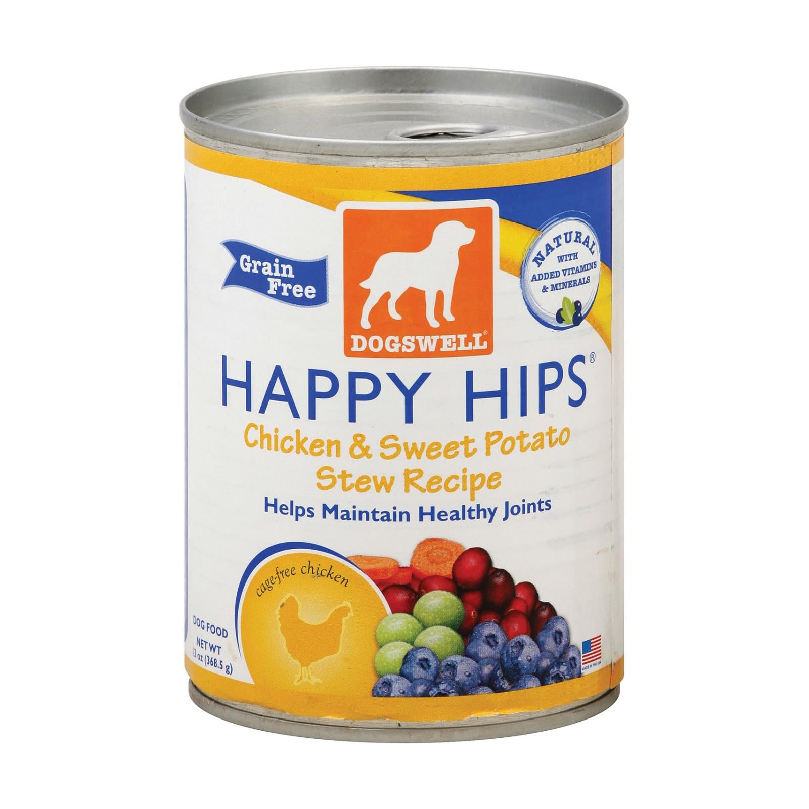 Puits à chiens, Dogs well Happy Hips Croquettes pour chiens au poulet et à la patate douce - carton de 12 - 13 oz (paquet de 12)