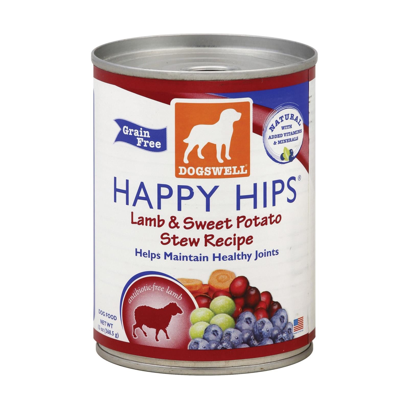 Puits à chiens, Dogs well Happy Hips Ragoût d'agneau et de patate douce pour chien - carton de 12 - 13 oz (paquet de 12)