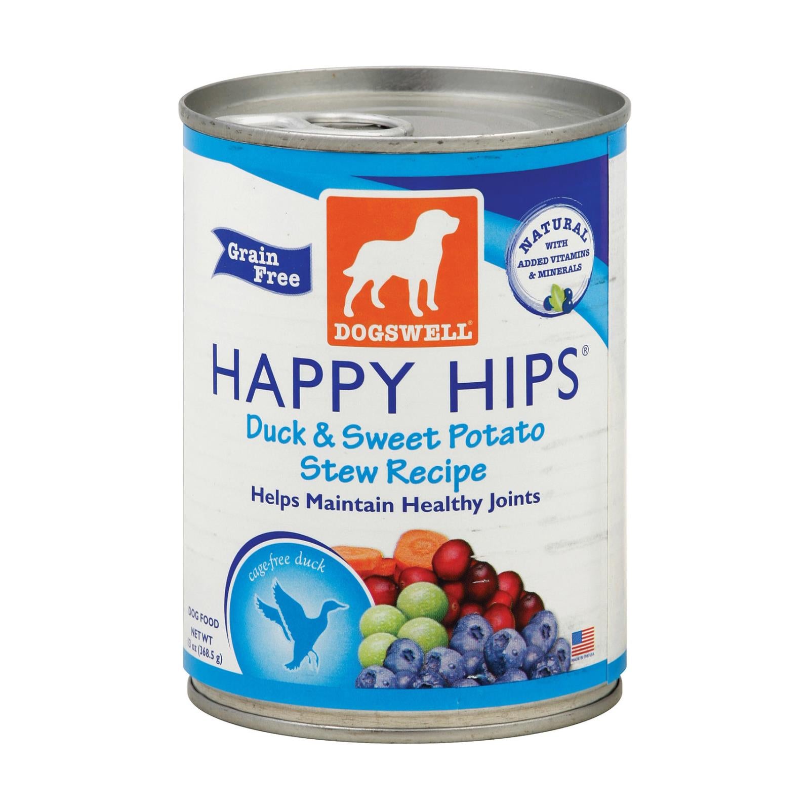 Puits à chiens, Dogs well Happy Hips Ragoût de canard et patate douce pour chien - Carton de 12 - 13 oz (Pack de 12)