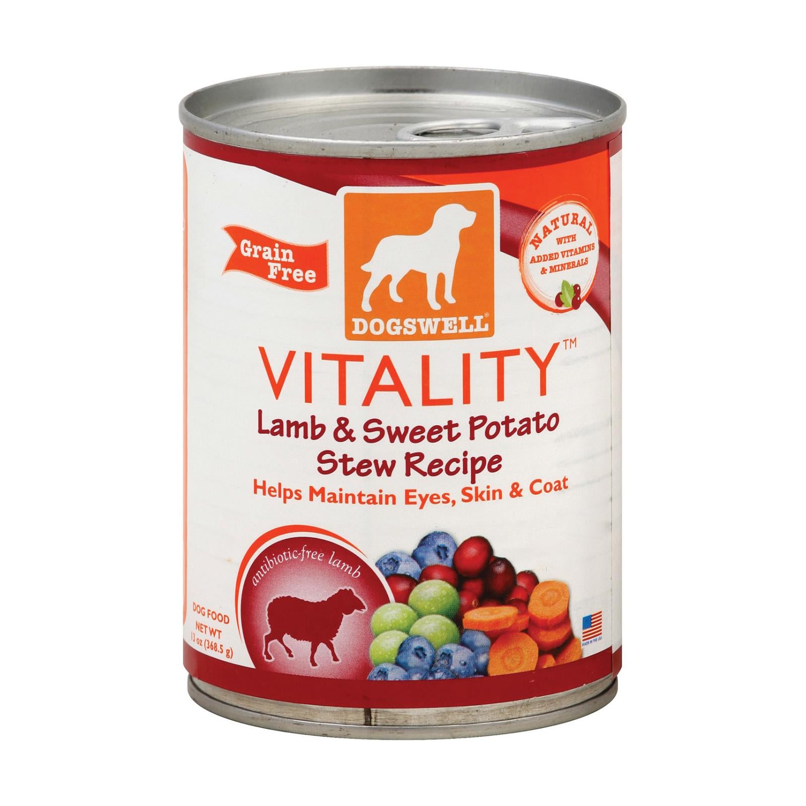 Puits à chiens, Dogs well Vitality Ragoût d'agneau et de patate douce pour chien - carton de 12 - 13 oz (paquet de 12)