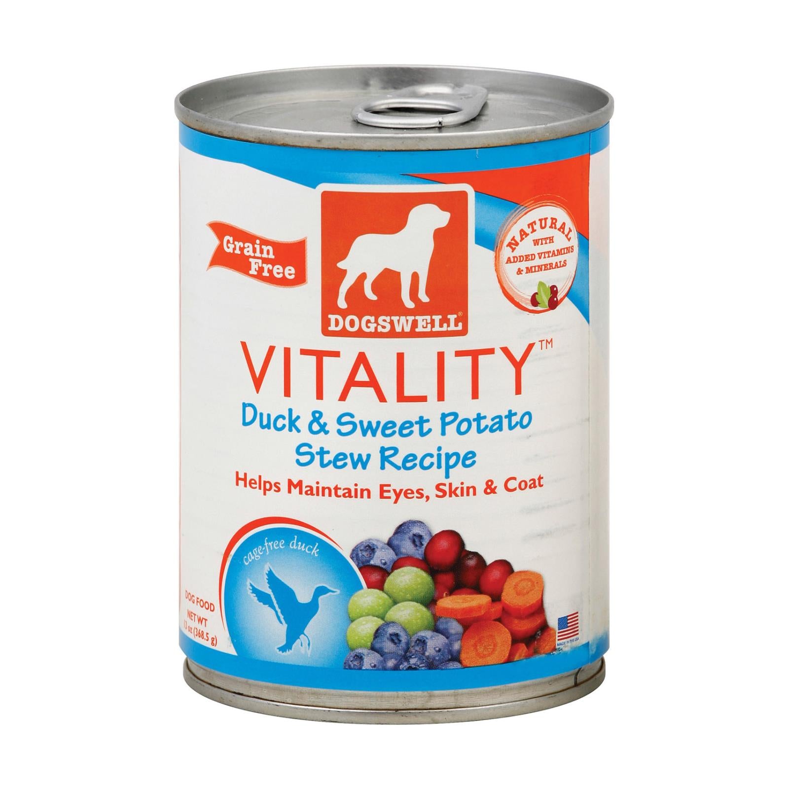 Puits aux chiens, Dogs well Vitality Ragoût de canard et patate douce pour chien - Carton de 12 - 13 oz (Pack de 12)