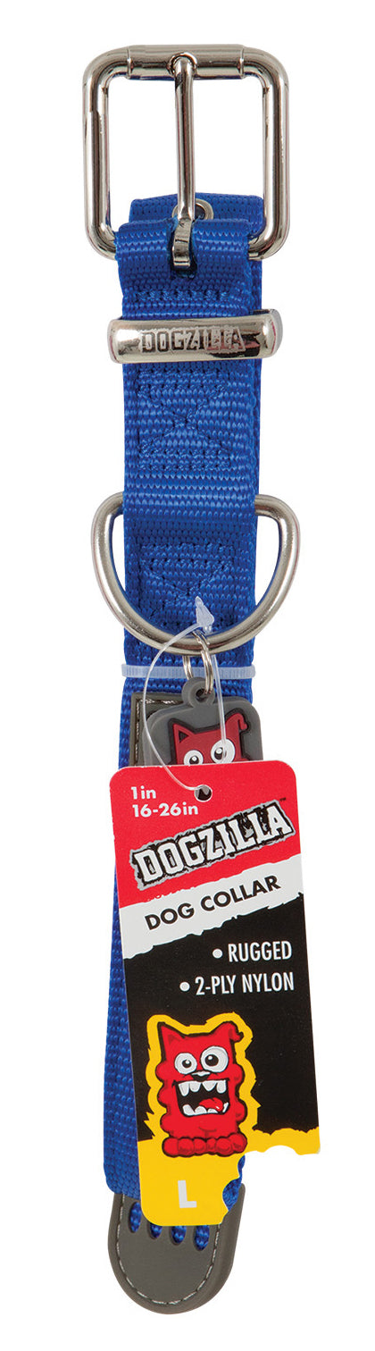 DOSKOCIL MANUFACTURING CO INC, Dogzilla Collier ajustable en nylon bleu pour chien Large