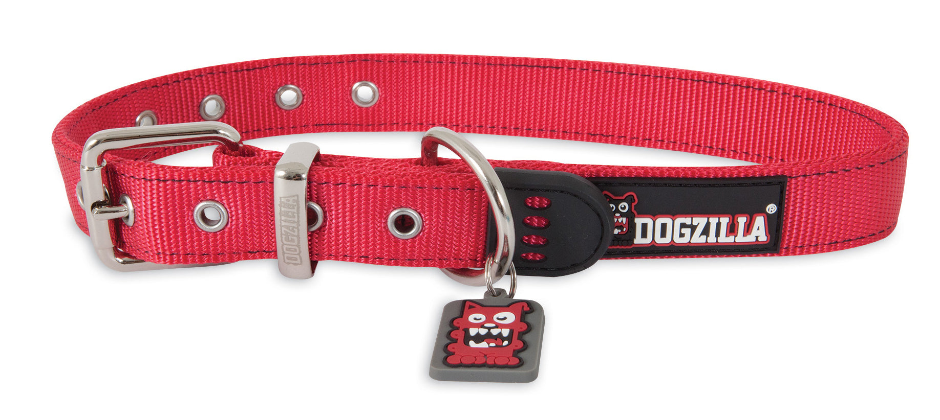 DOSKOCIL MANUFACTURING CO INC, Dogzilla Collier ajustable en nylon rouge pour chien, grand modèle