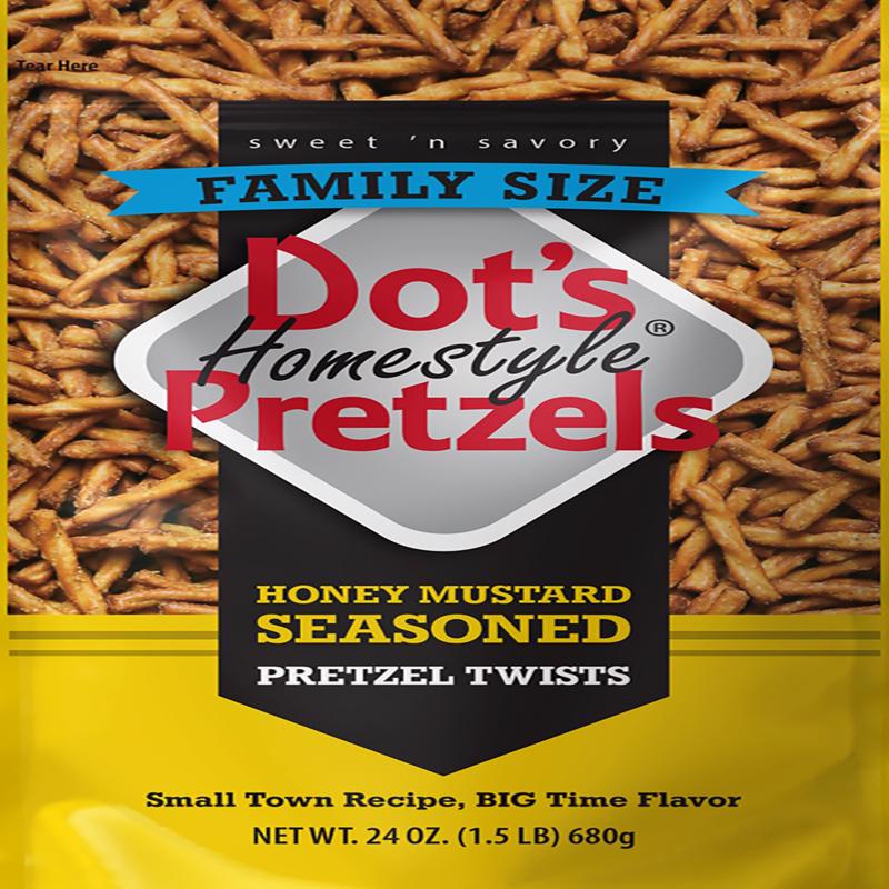 DOT'S PRETZELS LLC, Dot's Homestyle Honey Mustard Pretzels 24 oz (paquet de 10)