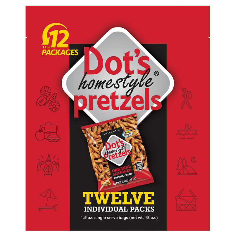 DOT'S PRETZELS LLC, Dot's Homestyle Original Pretzels 1.5 oz en sachet (paquet de 12)