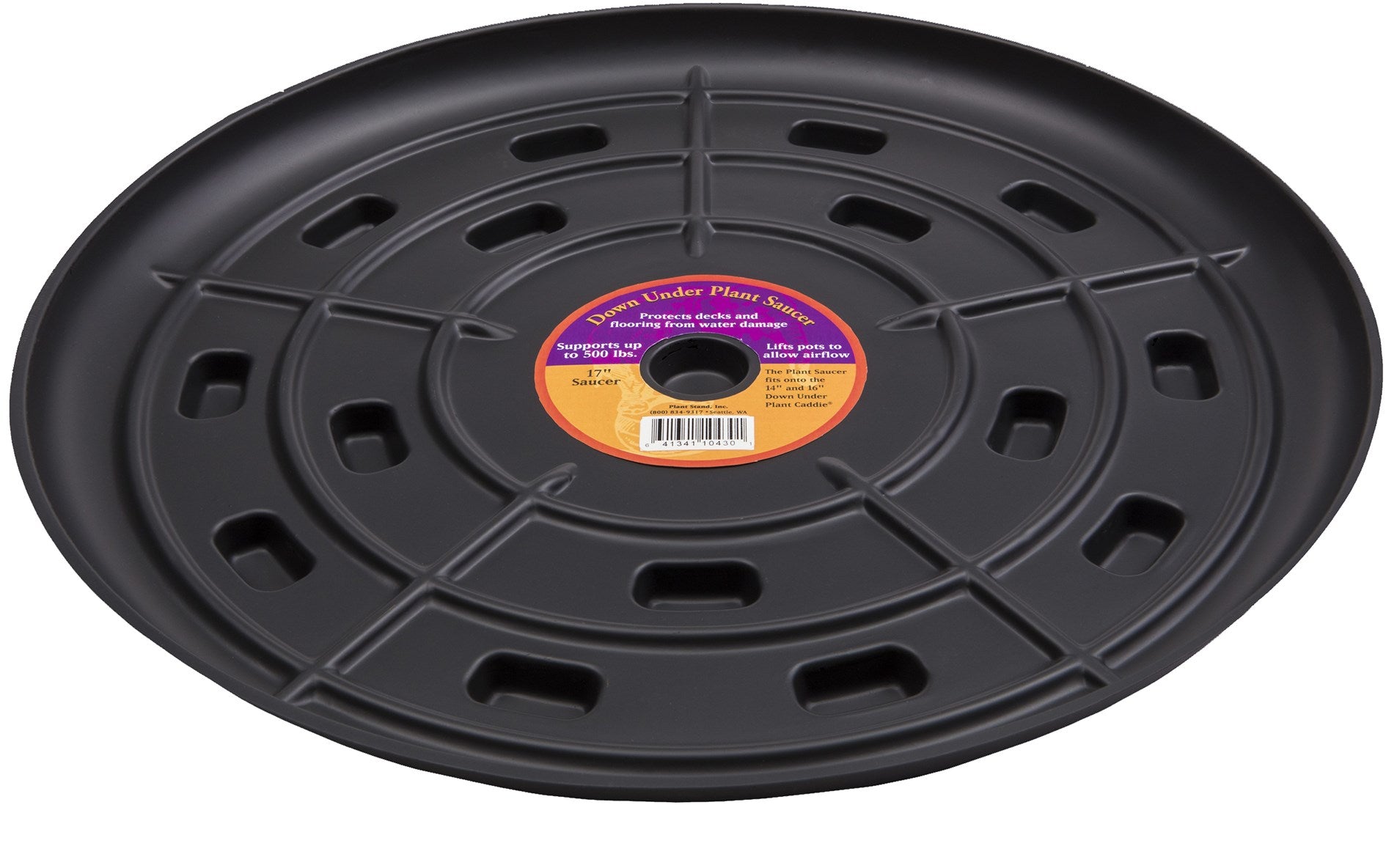 BOSMERE INC, Down Under 17 in. D Plastic Plant Saucer Black