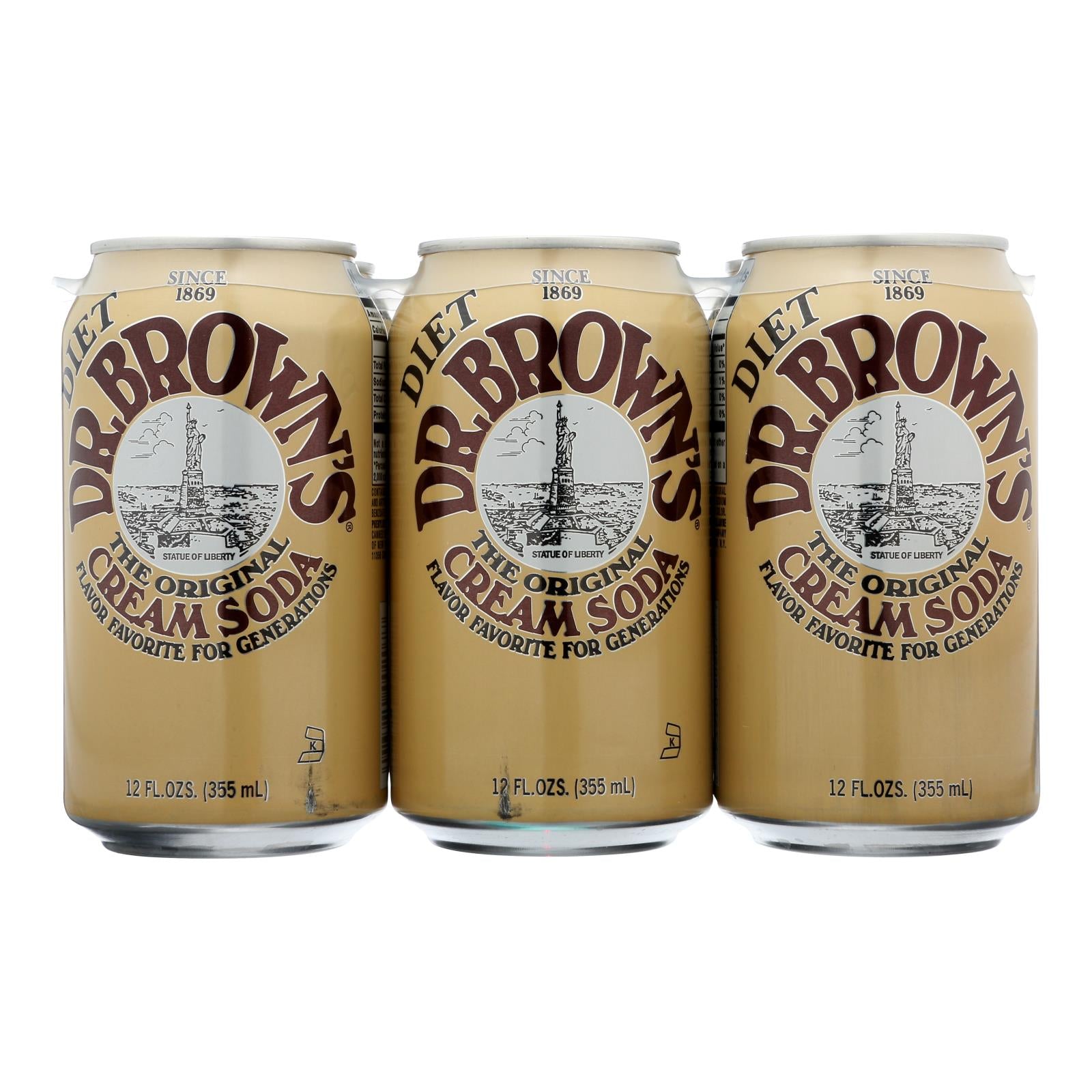 Dr., Dr. Brown's, The Original Diet Cream Soda - Case of 4 - 6/12 FZ (Pack of 4)