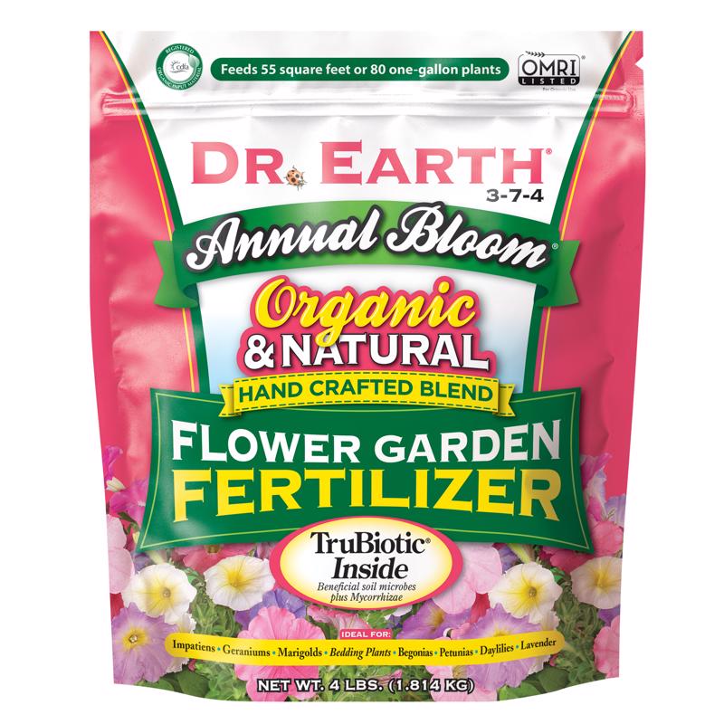 DR EARTH INC, Dr. Earth Annual Bloom Organic Granules Marigold, Daylilies Plant Food 4 lb