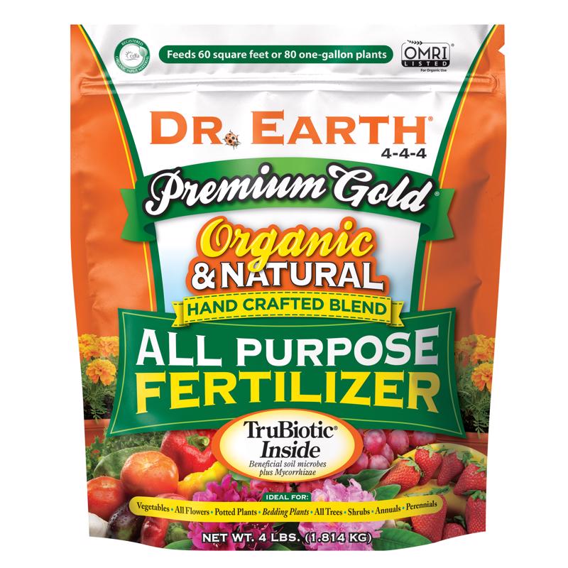 DR EARTH INC, Dr. Earth Premium Gold All Purpose Organic Flowers/Fruits/Vegetables All Purpose Plant Food 4 lb