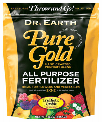 DR EARTH INC, Dr. Earth Pure Gold Organic Fruits/Vegetables 2-2-2 Fertilizer 3 lb