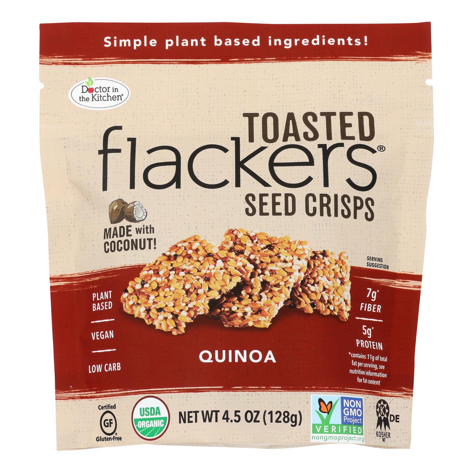 Flackers, Dr. In The Kitchen - Flackers Quinoa grillé - Caisse de 6 - 4.5 OZ (paquet de 6)