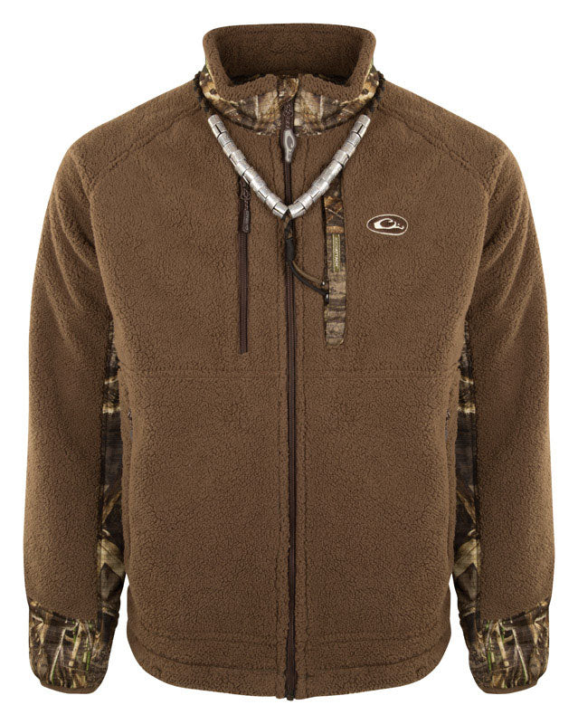 ICÔNE EXTÉRIEUR LTC, Drake MST Sherpa S Manches longues pour hommes avec fermeture à glissière Realtree Max-5