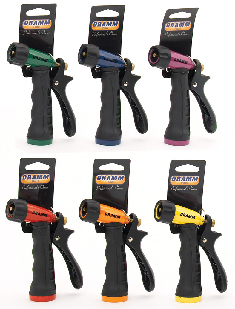 Société Dramm, Dramm 10-12720 Touch 'N Flow Pistol Nozzles Assorted Colors 12 Piece Display (Pack of 12)