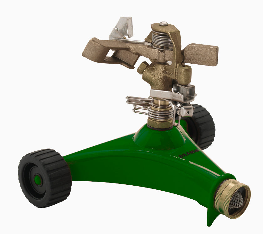 DRAMM CORPORATION, Dramm 10-15034 6 Green Impulse Sprinkler With Heavy Duty Metal Wheeled Base