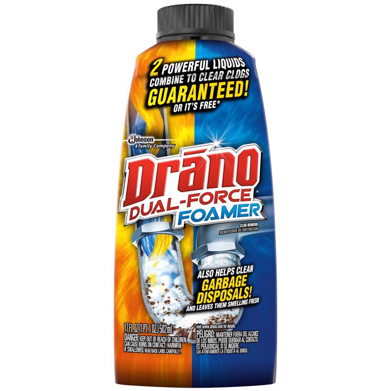 JOHNSON SC & SONS INC, Drano Dual Force Foam/Gel Clog Remover 17 oz.