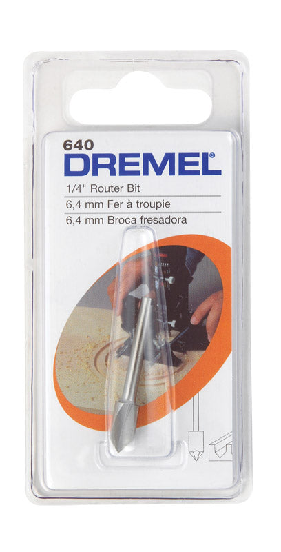 ROBERT BOSCH TOOL CORP, Dremel 1/4 in. X 1-1/2 in. L Acier à haute vitesse Mèche de routeur à haute vitesse 1 pk