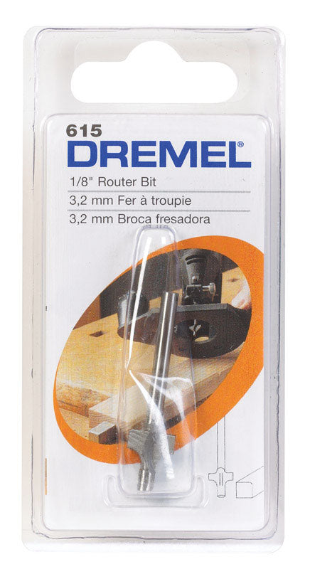 ROBERT BOSCH TOOL CORP, Dremel 1/8 in. D X 1/8 in. X 2-3/4 in. L Acier rapide 2-Flute Corner Rounding Router Bit