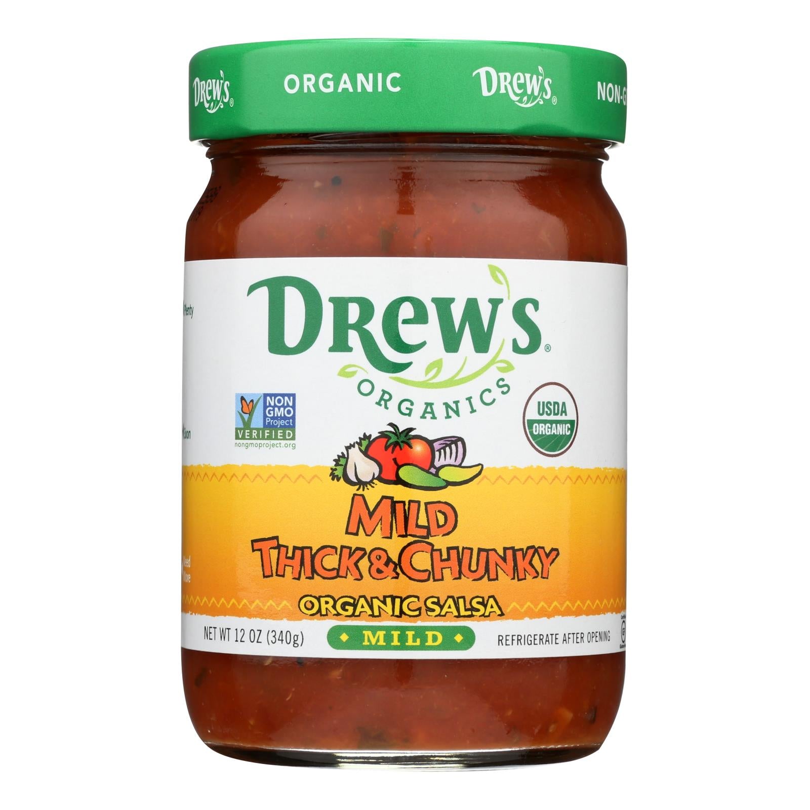 Drew's Organics, Drew's Organics Salsa douce et épaisse - 12 Oz. - Caisse de 6 (Paquet de 6)