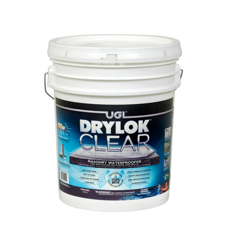 UNITED GILSONITE LABS, Drylok Floor and Wall Clear Water-Based Latex Masonry Waterproof Sealer 5 gal