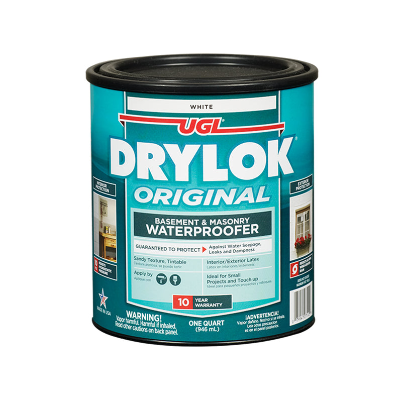 UNITED GILSONITE LABS, Drylok Low Gloss White Latex Waterproof Sealer 1 qt. (Pack of 4)