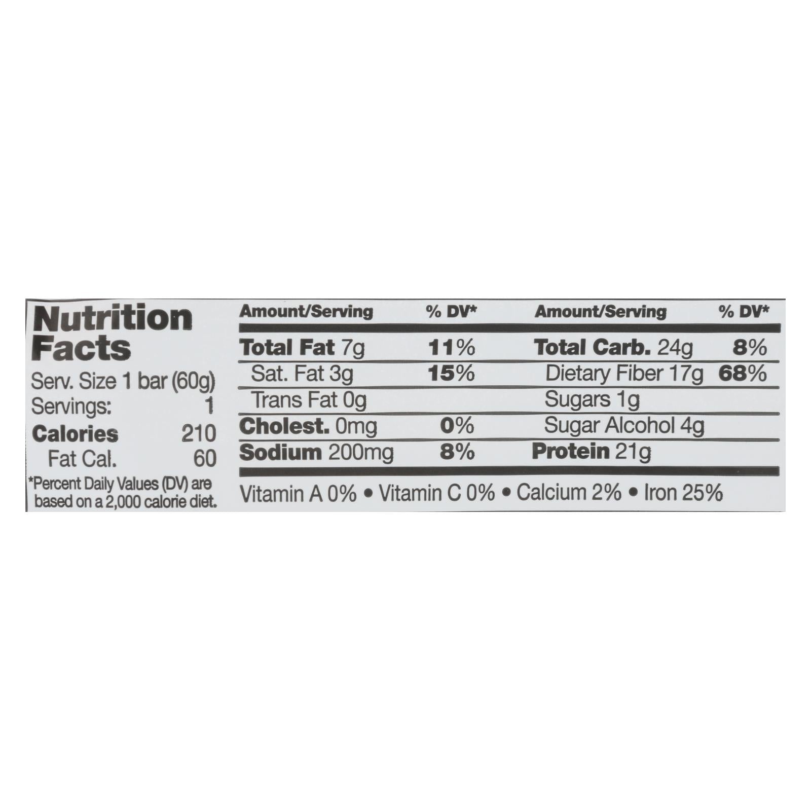 No Cow Bar, D's Natural No Cow Bar In Chocolate Fudge Brownie - Case of 12 - 2.12 OZ (Pack of 12)