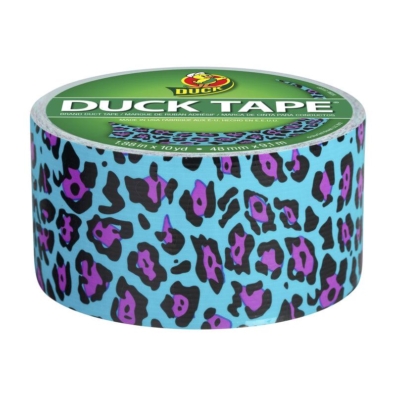 SHURTECH BRANDS LLC, Duck 1.88 in. W x 10 yd. L Blue Leopard Duct Tape