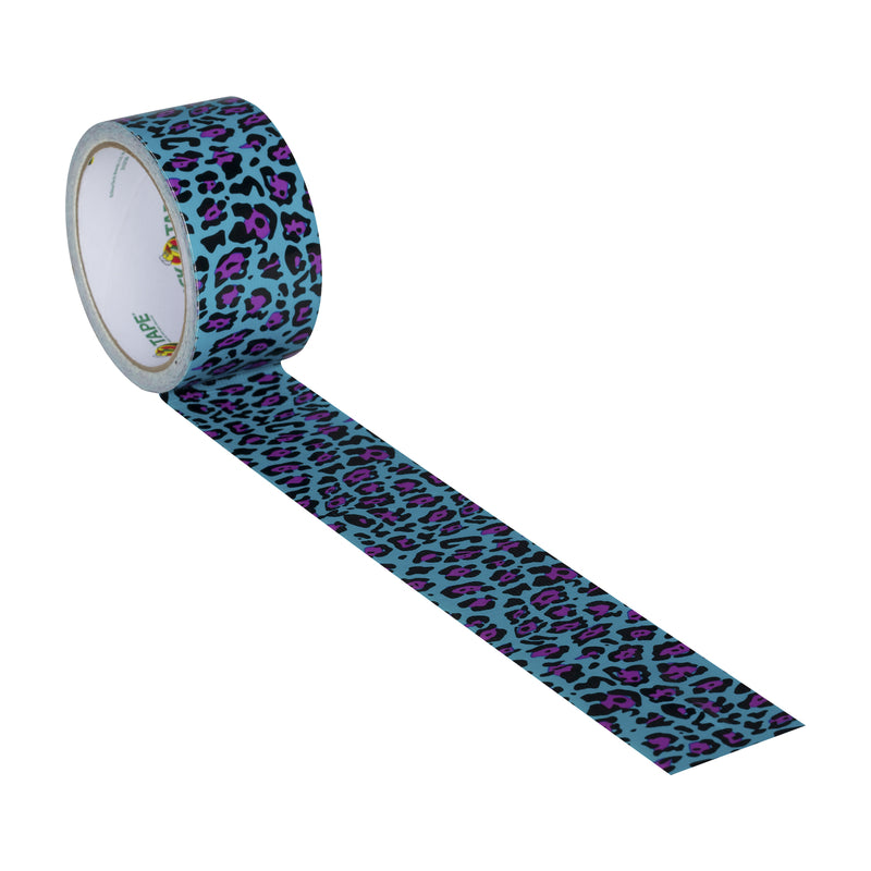 SHURTECH BRANDS LLC, Duck 1.88 in. W x 10 yd. L Blue Leopard Duct Tape