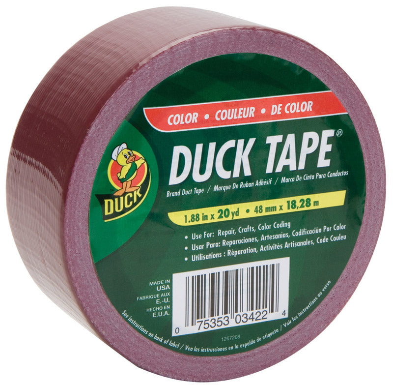 SHURTECH BRANDS LLC, Duck 1.88 in. W x 20 yd. L Maroon Solid Duct Tape