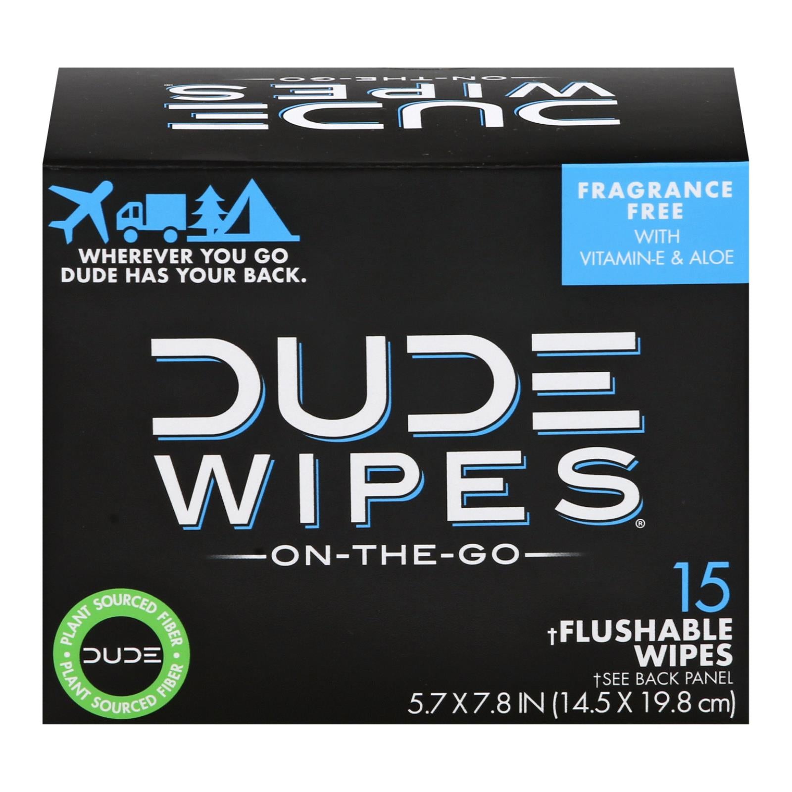 Lingettes Dude, Dude Wipes - Lingettes de voyage - 15 ct.