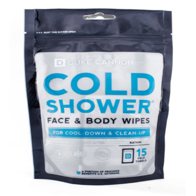 DUKE CANNON SUPPLY COMPANY LLC, Duke Cannon Cold Shower Face And Body Wipes 15 ct