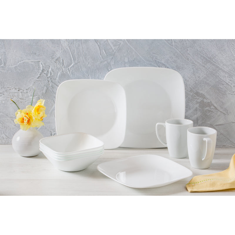 INSTANT BRANDS LLC, Ensemble de vaisselle Corelle en verre blanc pur 16 pièces