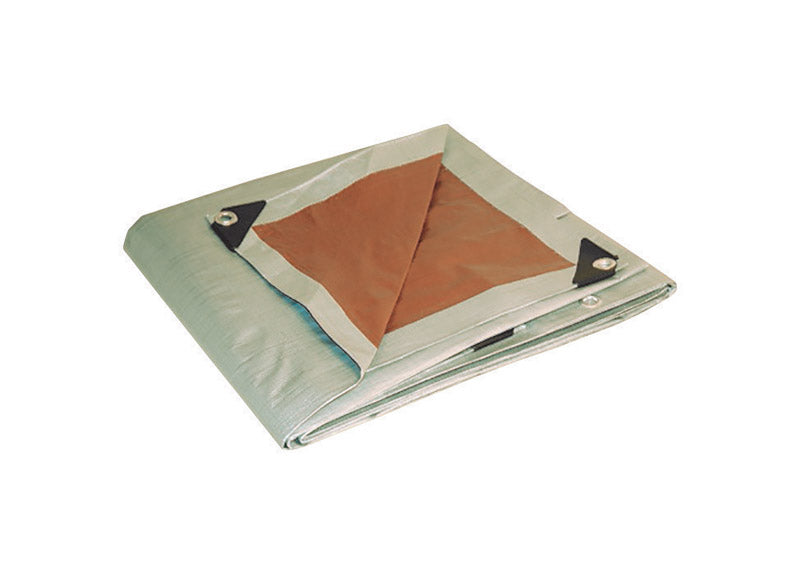 FOREMOST TARP CO, Foremost Dry Top 20 ft. W X 30 ft. L Bâche réversible en polyéthylène ultra-robuste Brun/Argent