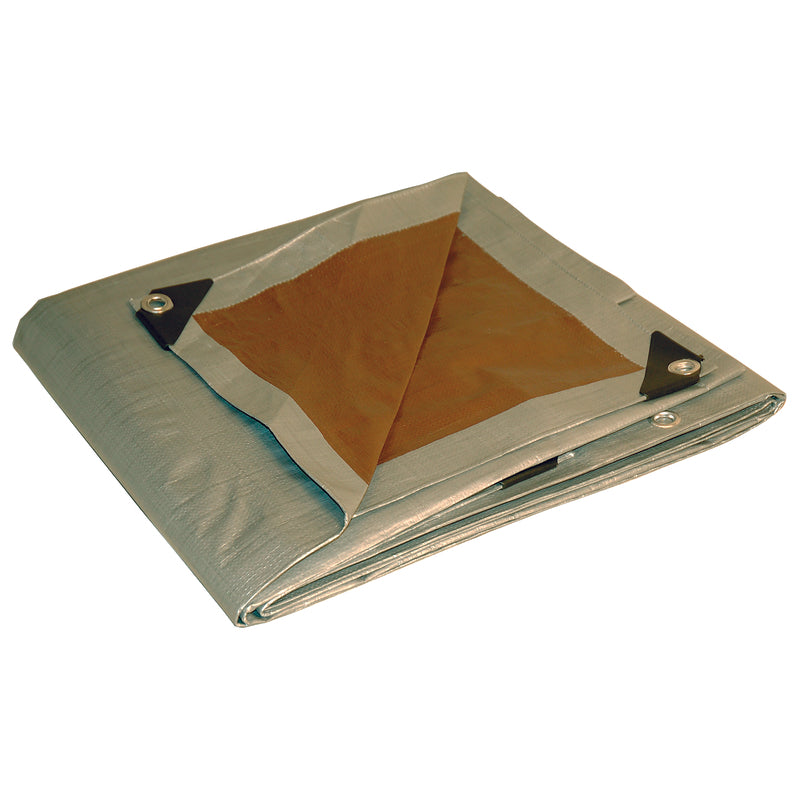 FOREMOST TARP CO, Foremost Dry Top 30 ft. W X 60 ft. L Bâche réversible en polyéthylène ultra-robuste Brun/Argent