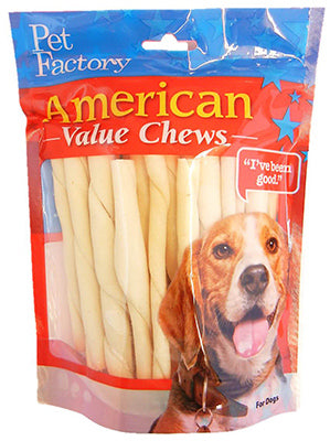 Pet Factory Inc, Friandises pour chien, bâtonnets en peau de boeuf, 25 pièces (paquet de 6)